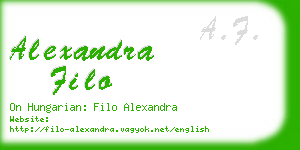 alexandra filo business card